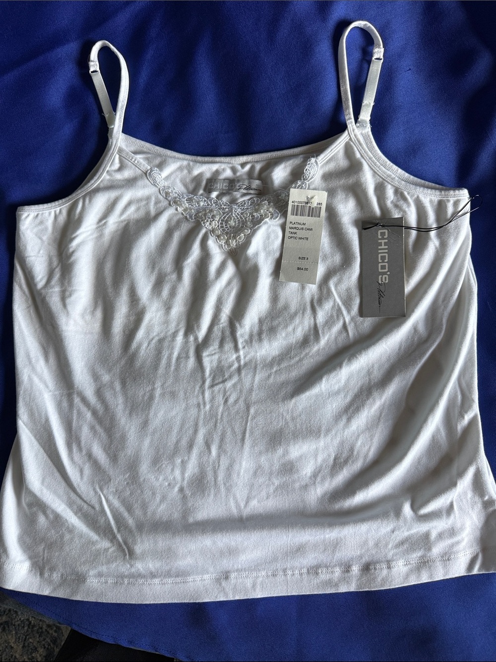 Chico's White Lace-Detail Camisole